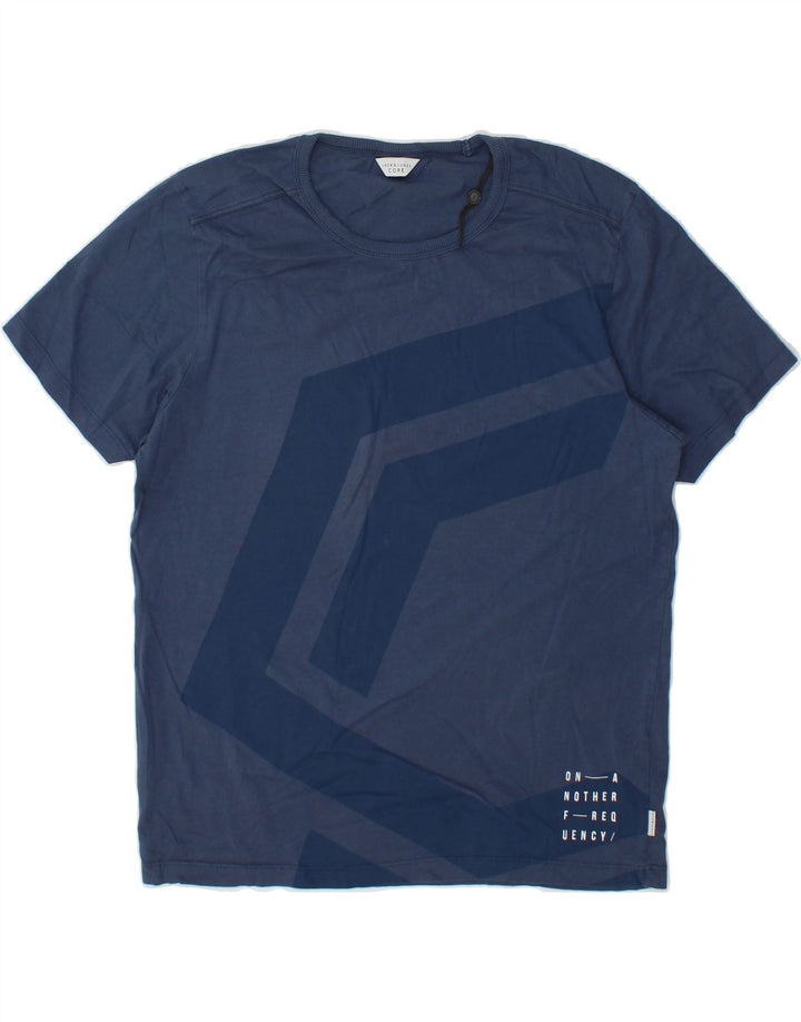 JACK & JONES Mens Graphic T-Shirt Top Small Blue Cotton Vintage Jack & Jones and Second-Hand Jack & Jones from Messina Hembry 