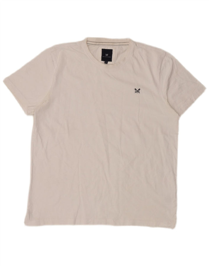 Crew Clothing Męski T-shirt Top, duży, biały, bawełniany