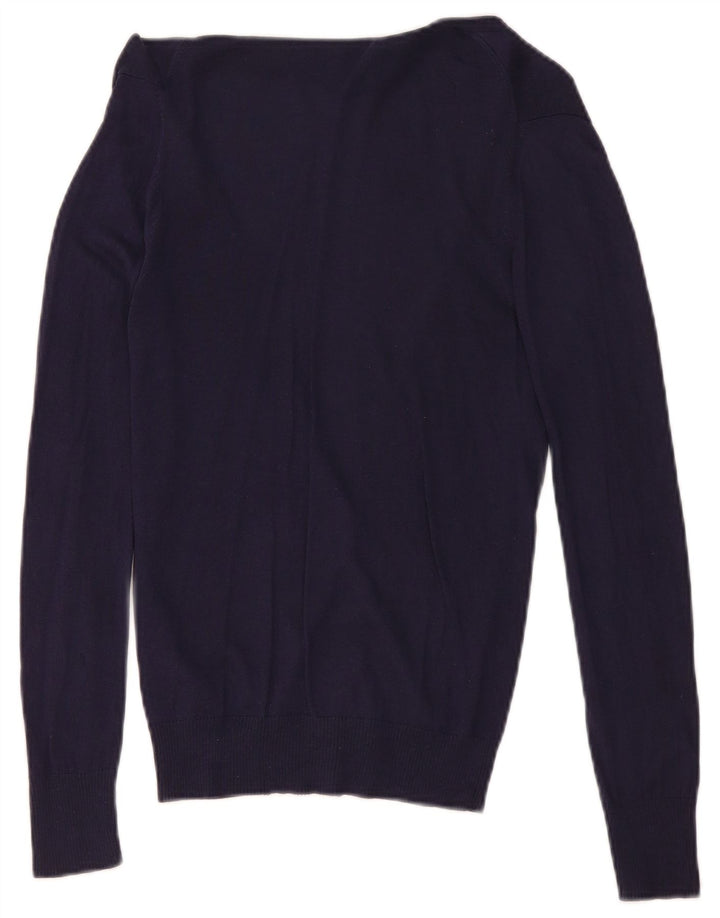 Sweter damski Massimo Dutti UK 12 Średni granatowy jedwab