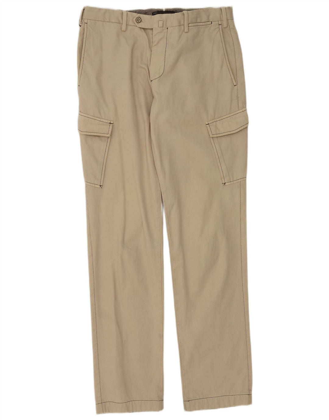 PT01 Mens Slim Fit Cargo Trousers IT 48 Medium W32 L33 Beige Cotton