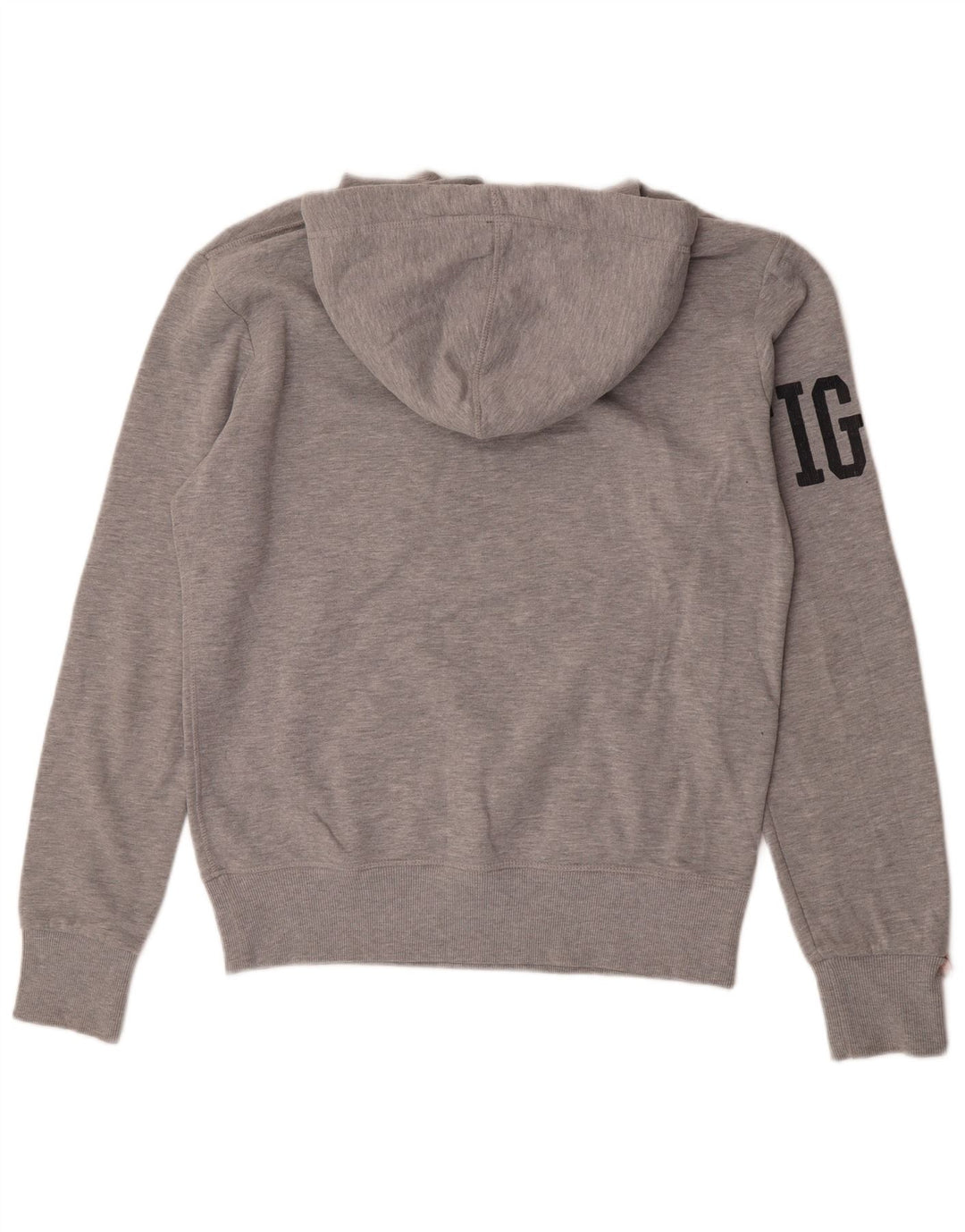 Męski sweter z kapturem Superdry z grafiką, średnioszary, bawełniany