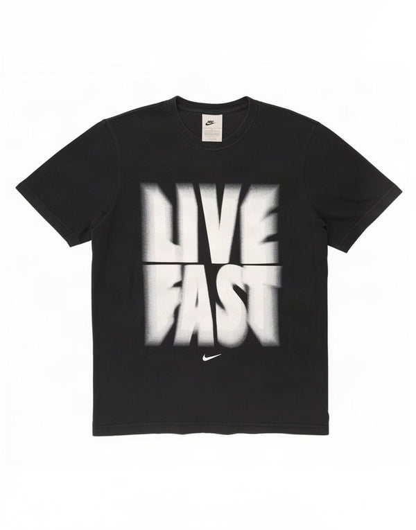 Męska koszulka z grafiką Nike Top UK 36/38 Mała czarna bawełna