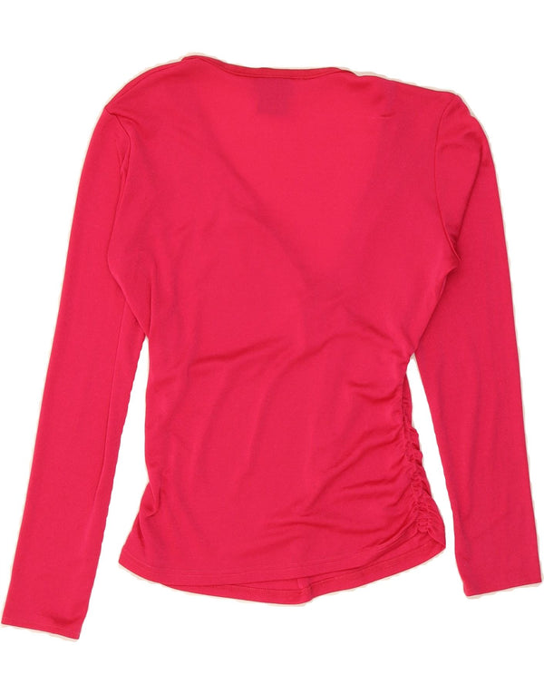 C&A Womens Top Long Sleeve UK 12 Medium Pink Nylon