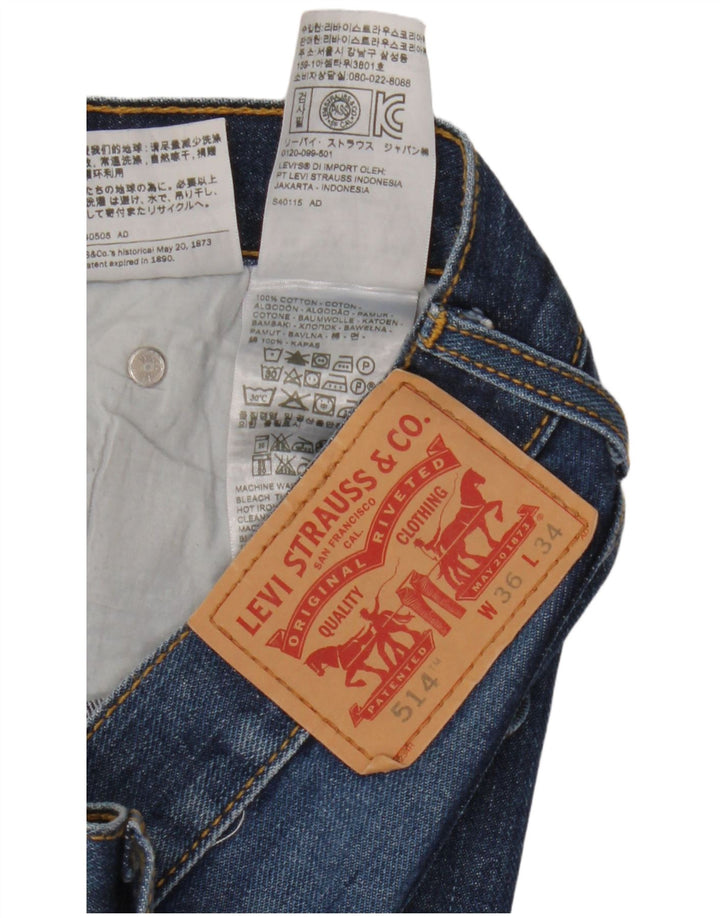 Męskie jeansy Levi's 514 Straight W36 L34 Niebieskie bawełniane