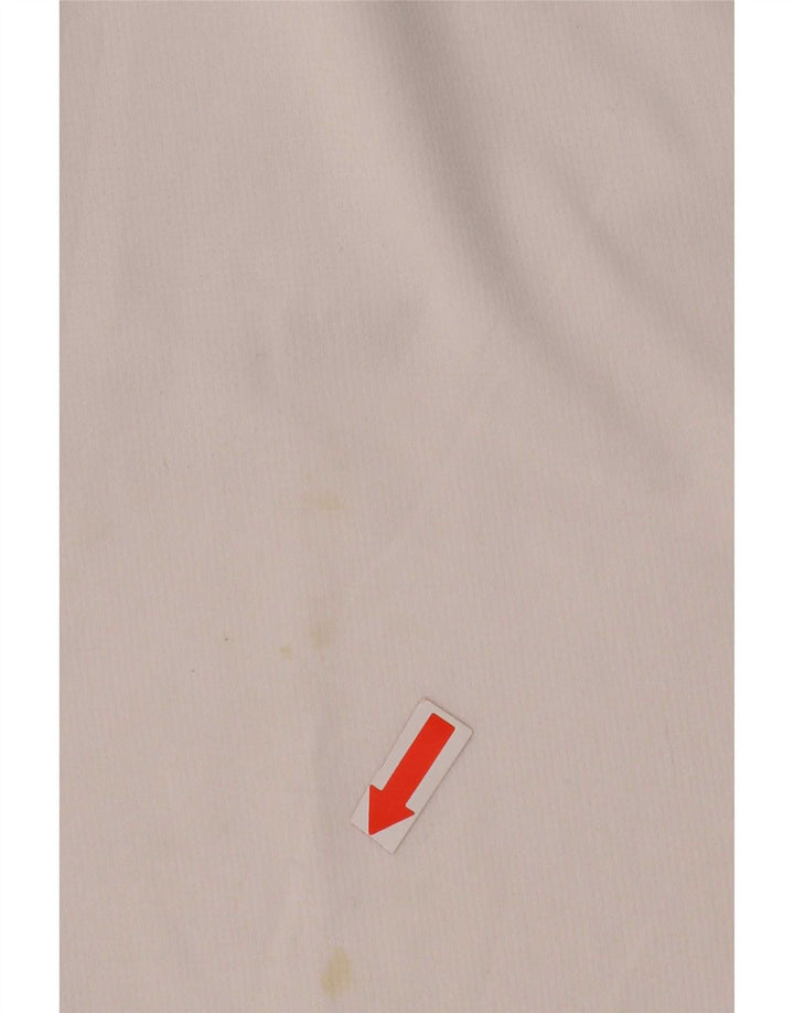 Ellesse Top męski z długim rękawem, mały, biały, z blokami kolorów, poliester
