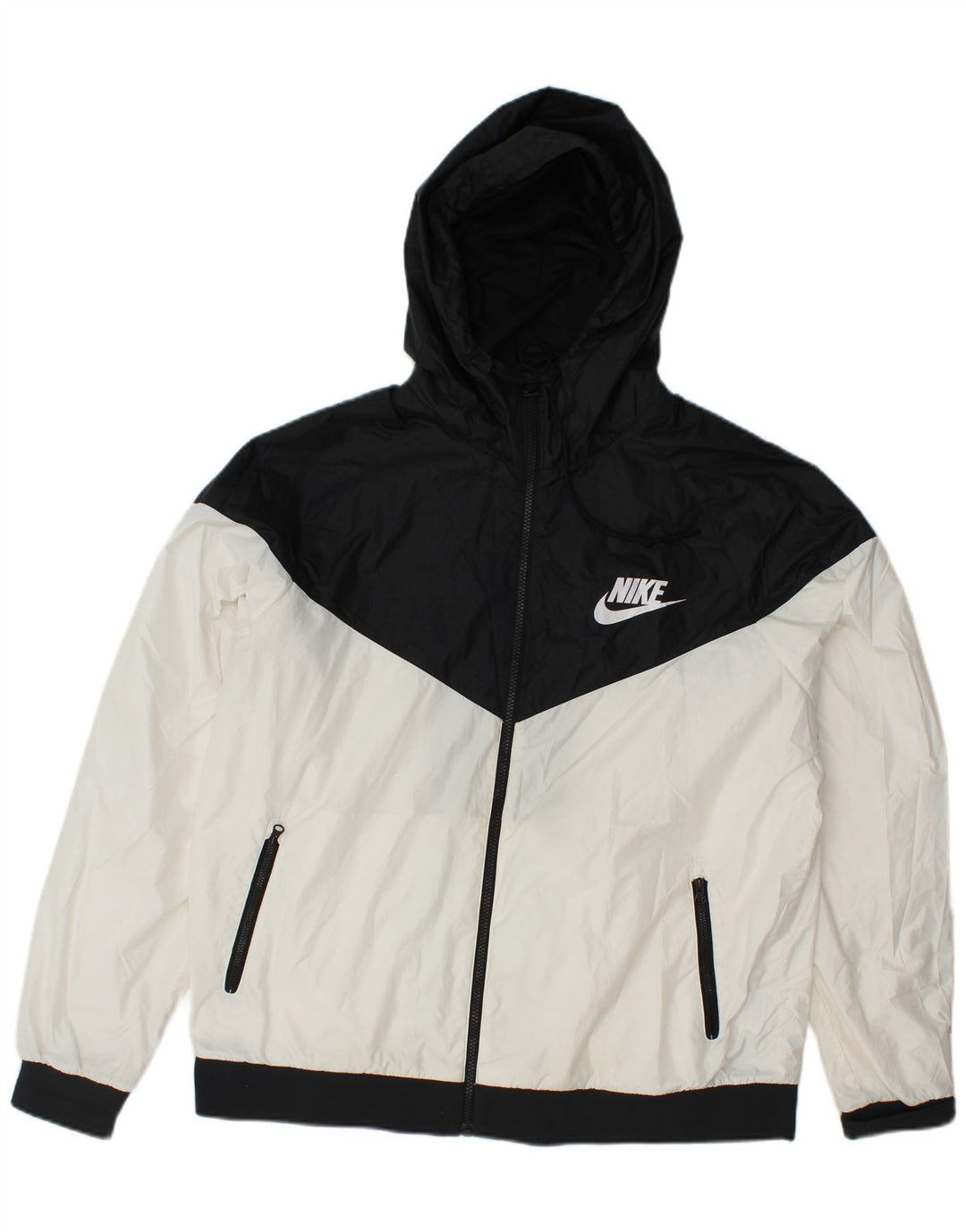 Męska bluza dresowa z kapturem i kapturem NIKE XL Biały poliester z blokami kolorów