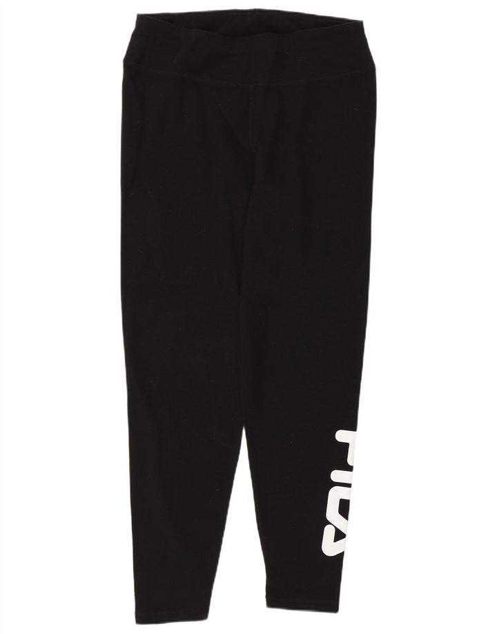 Damskie legginsy FILA Graphic UK 14, średnie, czarne, bawełniane