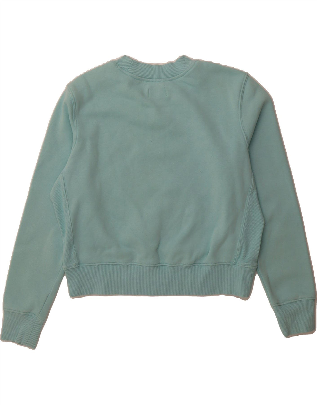 TOMMY HILFIGER Womens Oversized Crop Sweatshirt Jumper UK 10 Small Blue Vintage Tommy Hilfiger and Second-Hand Tommy Hilfiger from Messina Hembry 
