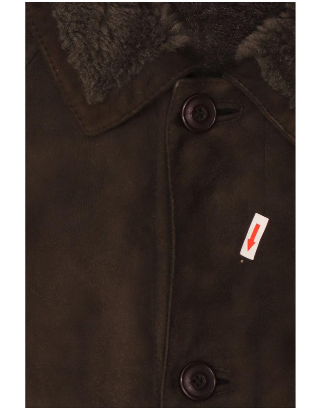 Vintage męski płaszcz z owczej skóry UK 40, duży, brązowy, skórzany