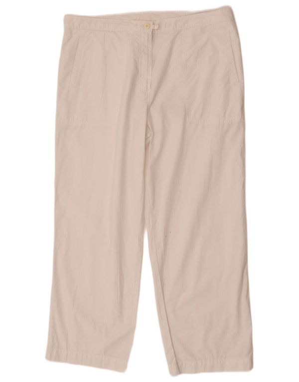 Marks & Spencer Damskie proste spodnie chino UK 14 duże W34 L26 białe