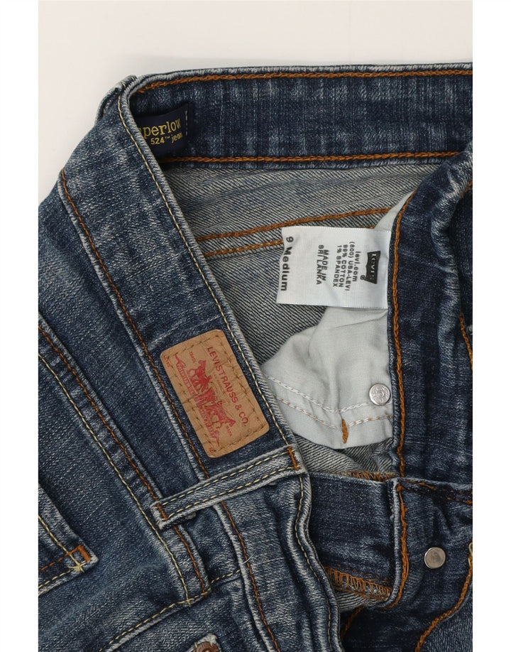 Dżinsy damskie LEVI'S 524 Super Low Skinny US 9 Medium W30 L28 Niebieskie bawełniane