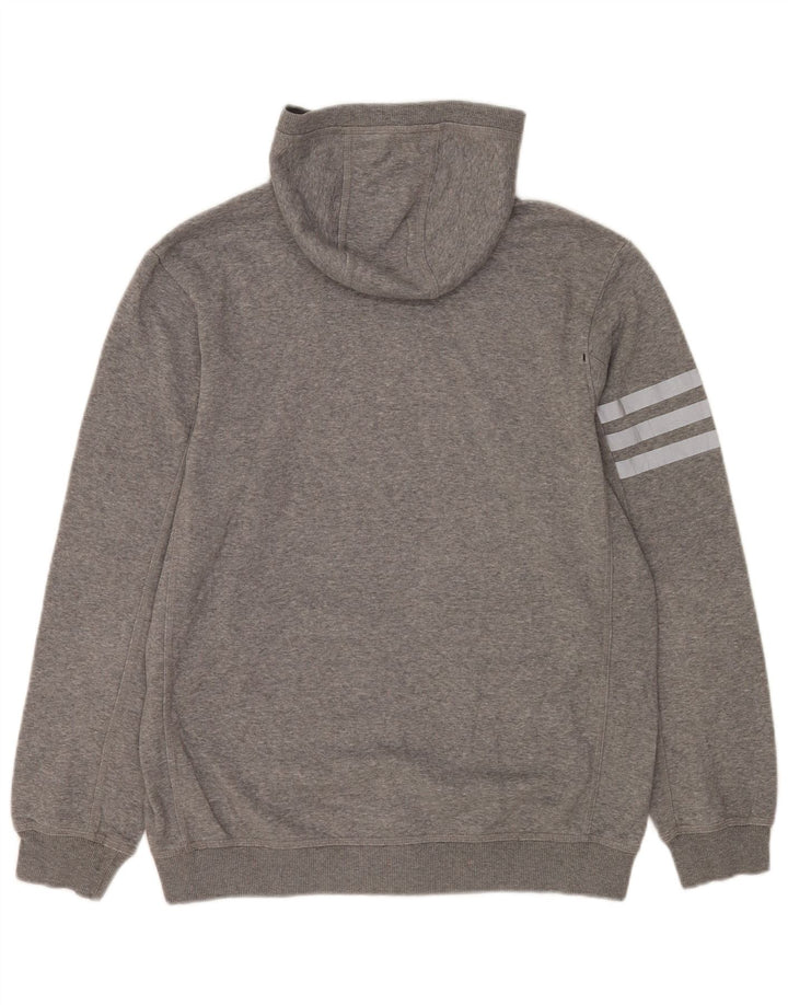 Męska bluza z kapturem Adidas, średnia, szara, bawełniana nakrapiana
