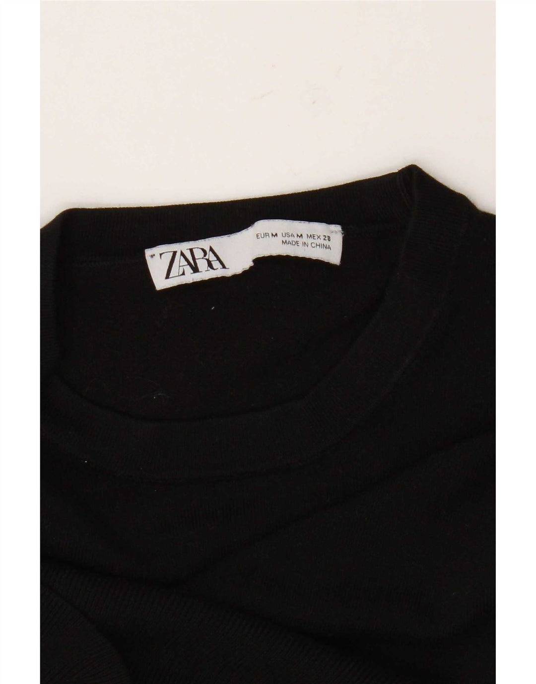 Sweter damski Zara z okrągłym dekoltem UK 12, średni czarny