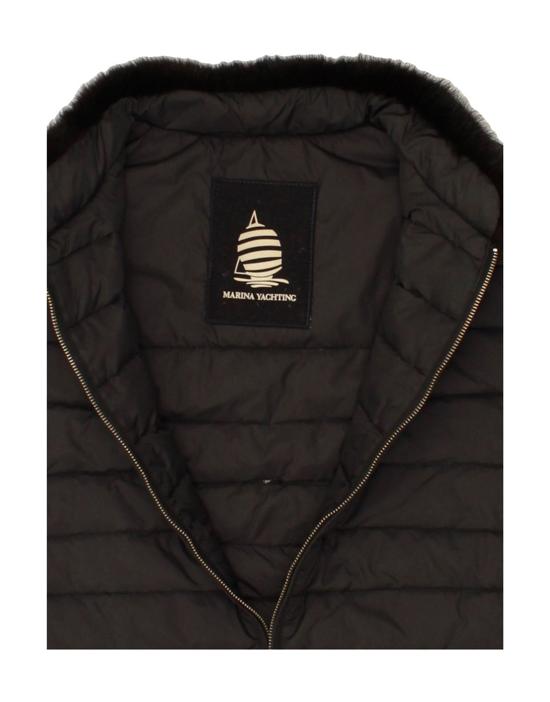 MARINA YACHTING Womens Padded Gilet UK 12 Medium Black Vintage Marina Yachting and Second-Hand Marina Yachting from Messina Hembry 