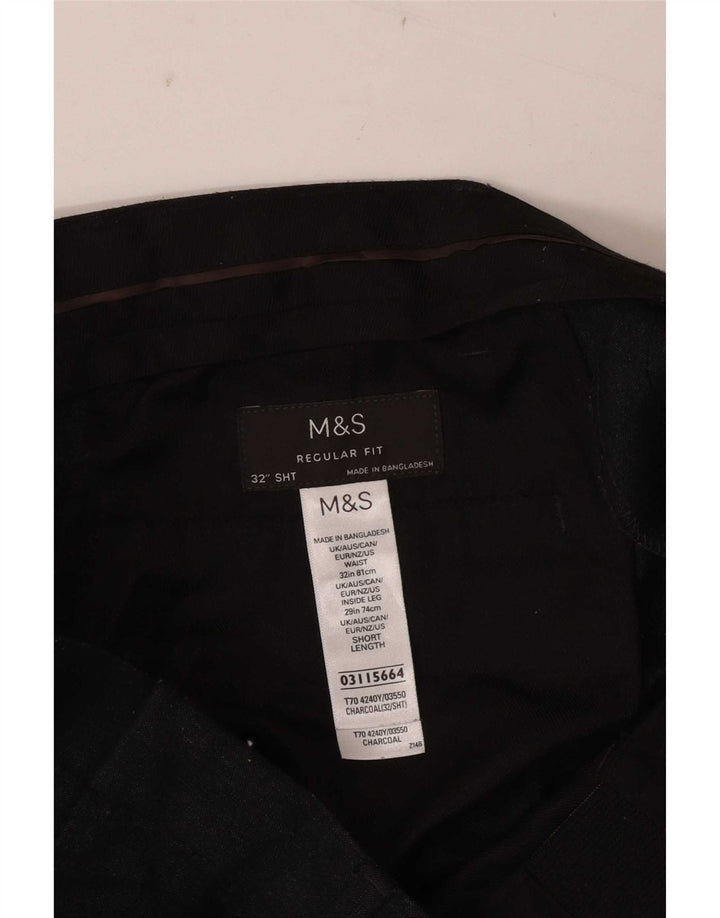 Męskie proste spodnie chino Marks & Spencer W32 L29 Szare nakrapiane