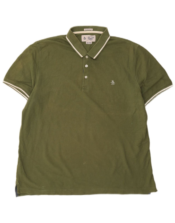 Męska koszulka polo Penguin Heritage Slim Fit XL, bawełniana w kolorze khaki