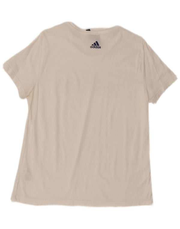 Damska koszulka z grafiką Adidas Top UK 20/22 XL Biała bawełna