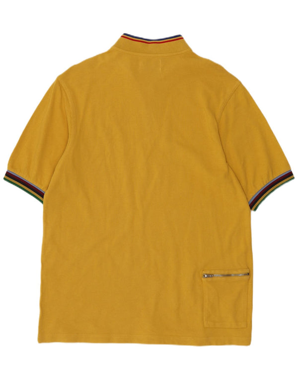 T-shirt męski Fred Perry Bradley Wiggins z zamkiem pod szyją, XL w żółte paski