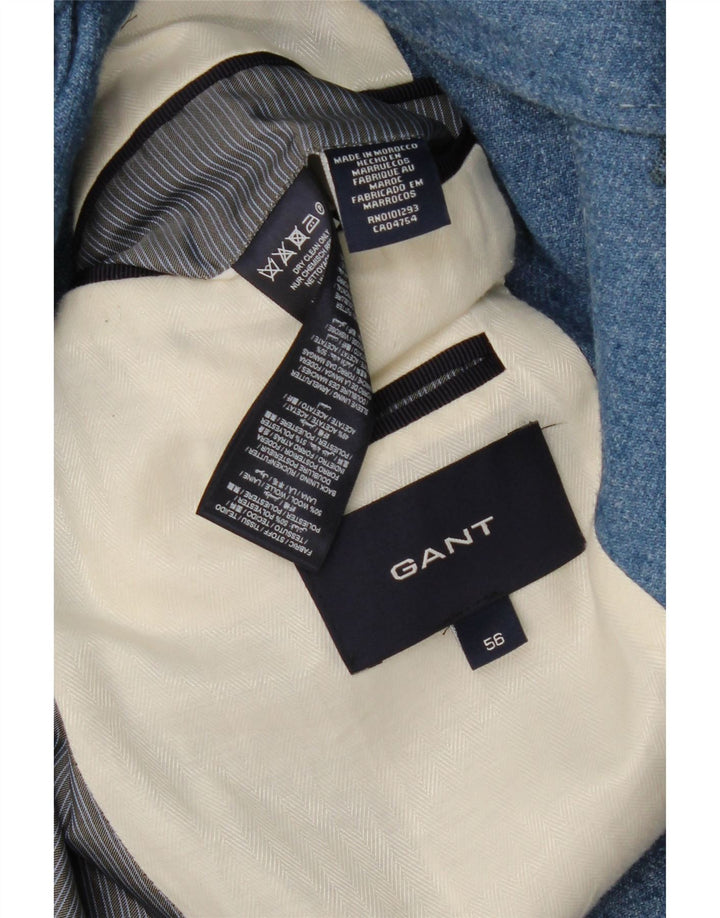 Męska marynarka Gant zapinana na 3 guziki IT 56 XL, niebieski poliester