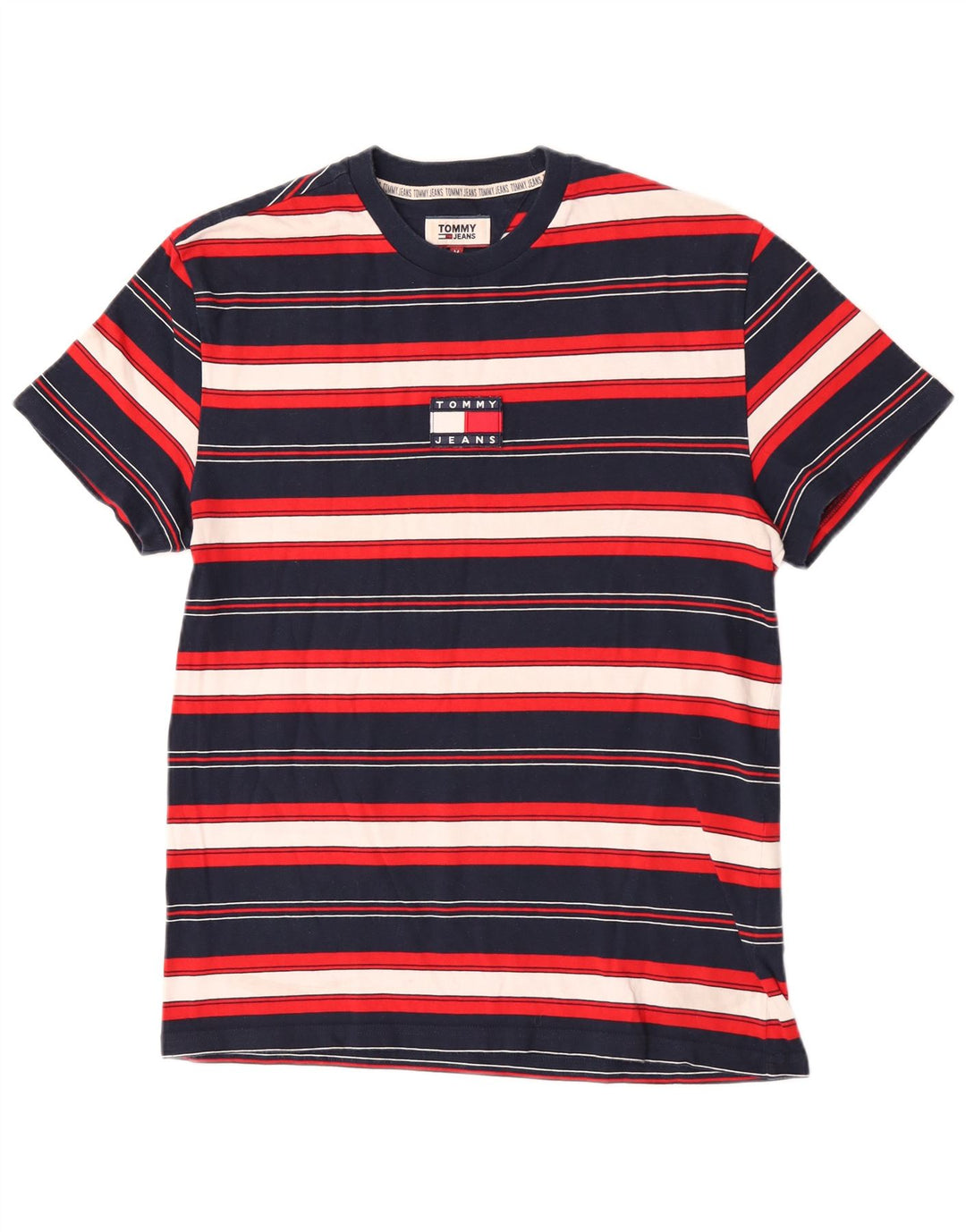 Męska koszulka z krótkim rękawem Tommy Hilfiger, średnia, wielokolorowe paski
