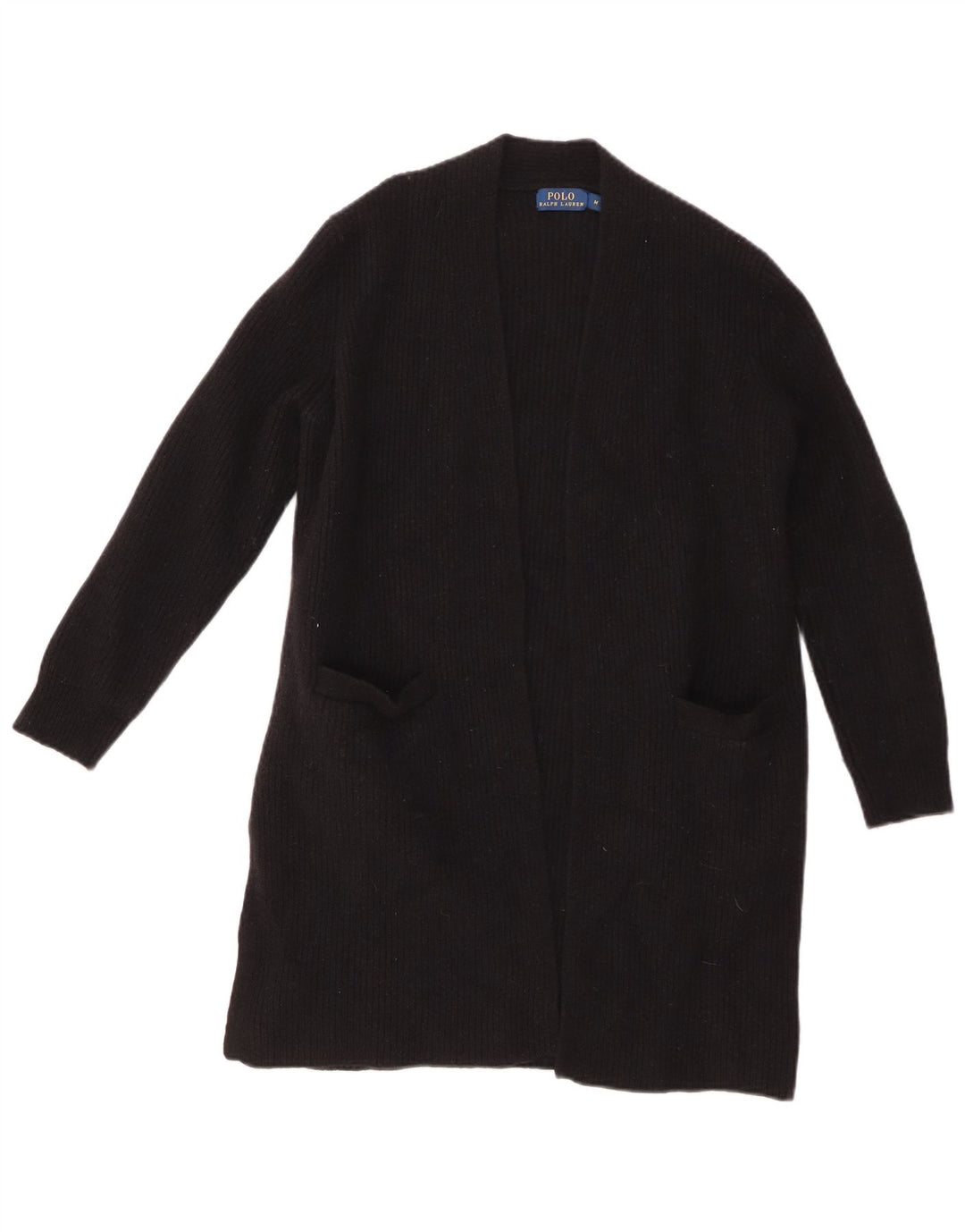 POLO RALPH LAUREN Damski sweter o przedłużonym kroju, UK 12, średni czarny