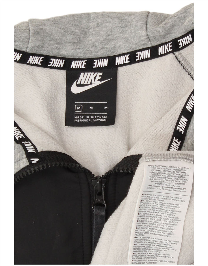 Męski sweter z kapturem i zamkiem błyskawicznym Nike, bawełniany, w kolorze średniej szarości