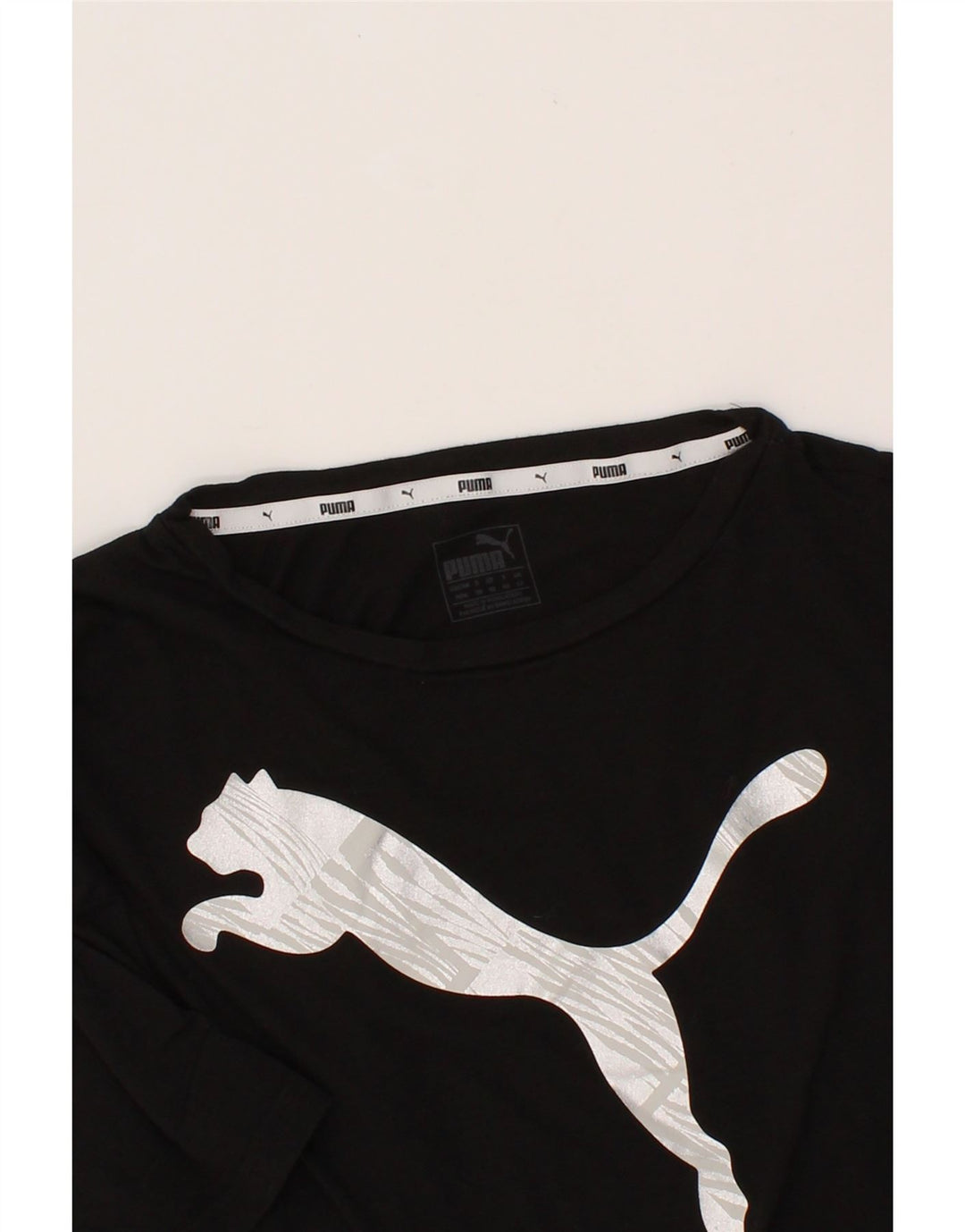 PUMA Womens Graphic T-Shirt Top UK 12 Medium  Black Vintage Puma and Second-Hand Puma from Messina Hembry 