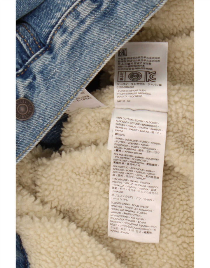 Męska kurtka dżinsowa Levi's Sherpa UK 44 2XL Niebieska bawełna