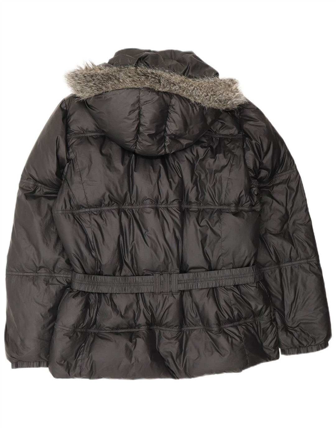 Damska, oversize'owa, wyściełana kurtka z kapturem Adidas UK 18 XL, czarna, poliestrowa
