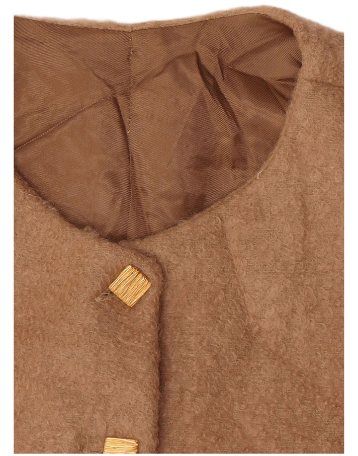 Vintage damska marynarka zapinana na 5 guzików UK 14 średni beż