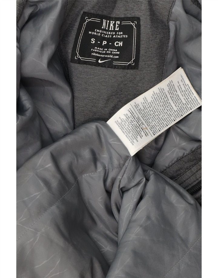 Męska kurtka wiatrówka z kapturem Nike UK 36 Mały szary poliester z blokami kolorów
