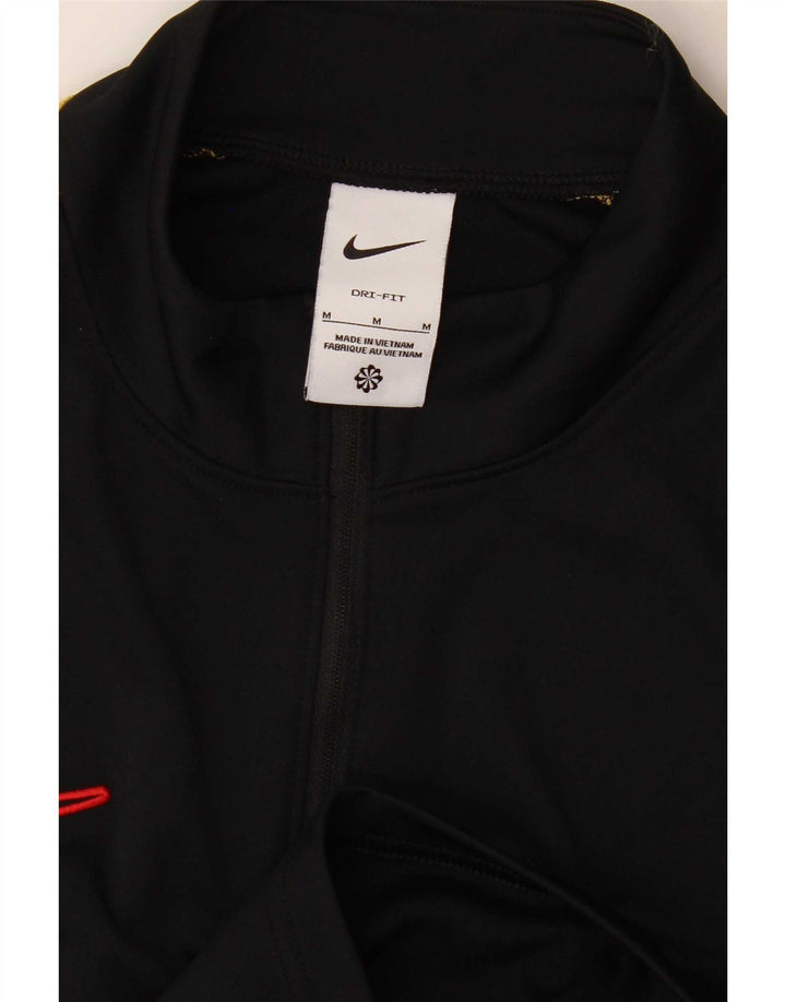 Męski dres Nike Dri Fit z zamkiem błyskawicznym na szyi i średnim czarnym kolorem
