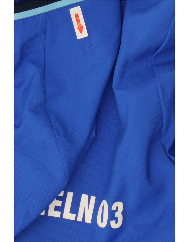 Adidas Męski dres z kapturem i grafiką, górna kurtka, średni niebieski poliester