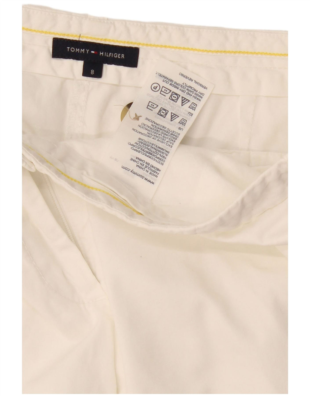 Damskie spodenki Chino Tommy Hilfiger US 8 Medium W32 Biała bawełna