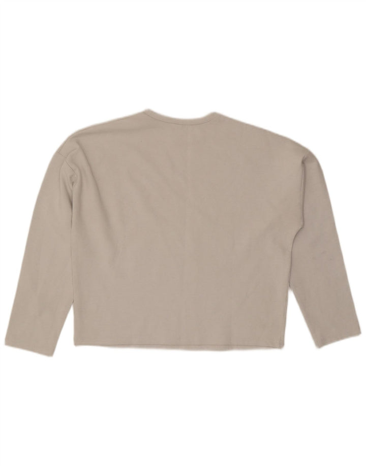 Damski top oversize z długim rękawem Zara UK 10, mały, szary