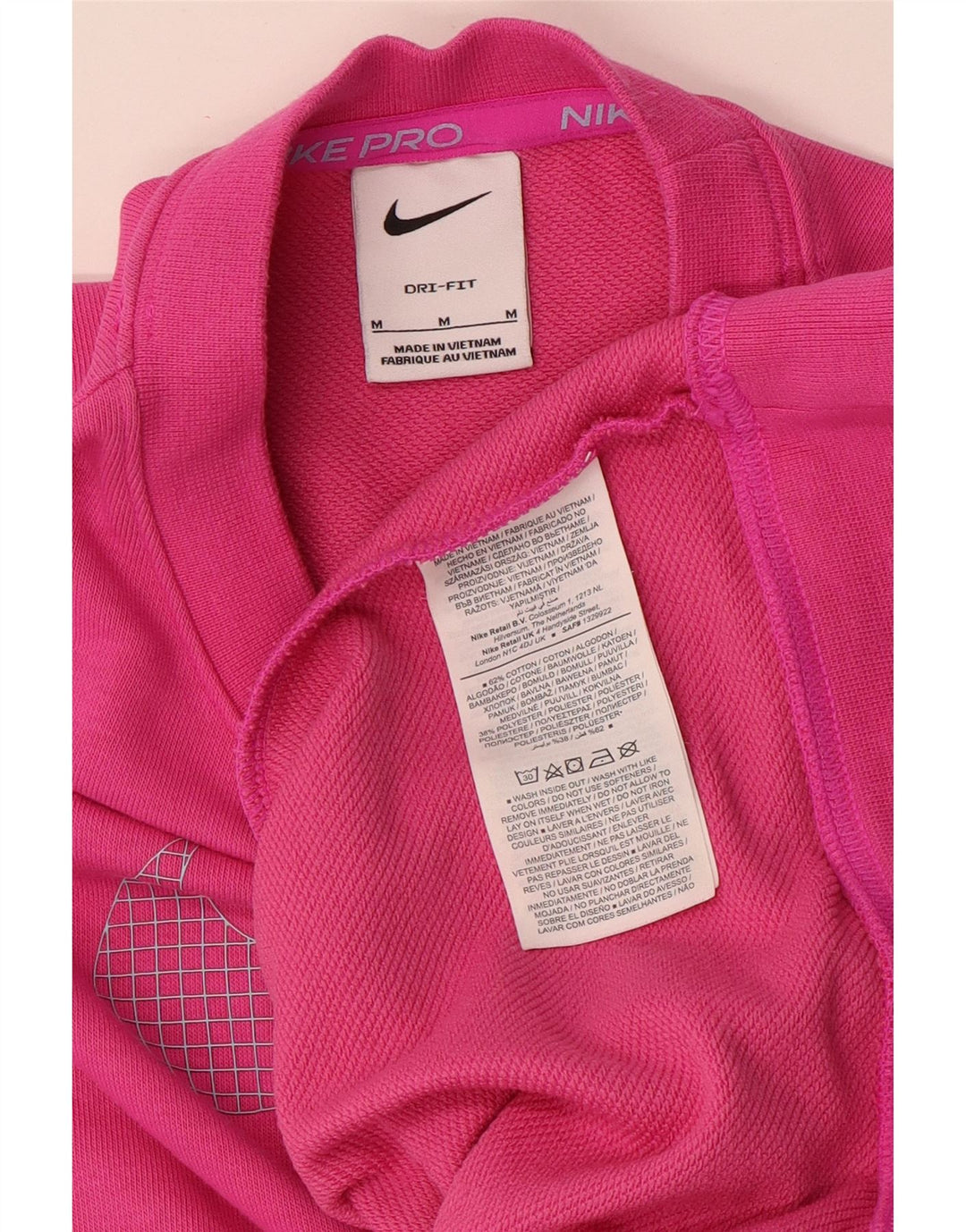 Damska bluza dresowa Nike Graphic Oversize UK 14, średnia różowa bawełna