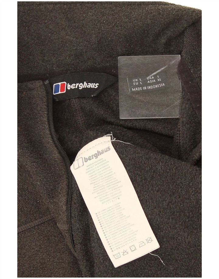 Męski sweter polarowy Berghaus z zamkiem błyskawicznym, duży, zielony, nakrapiany poliester