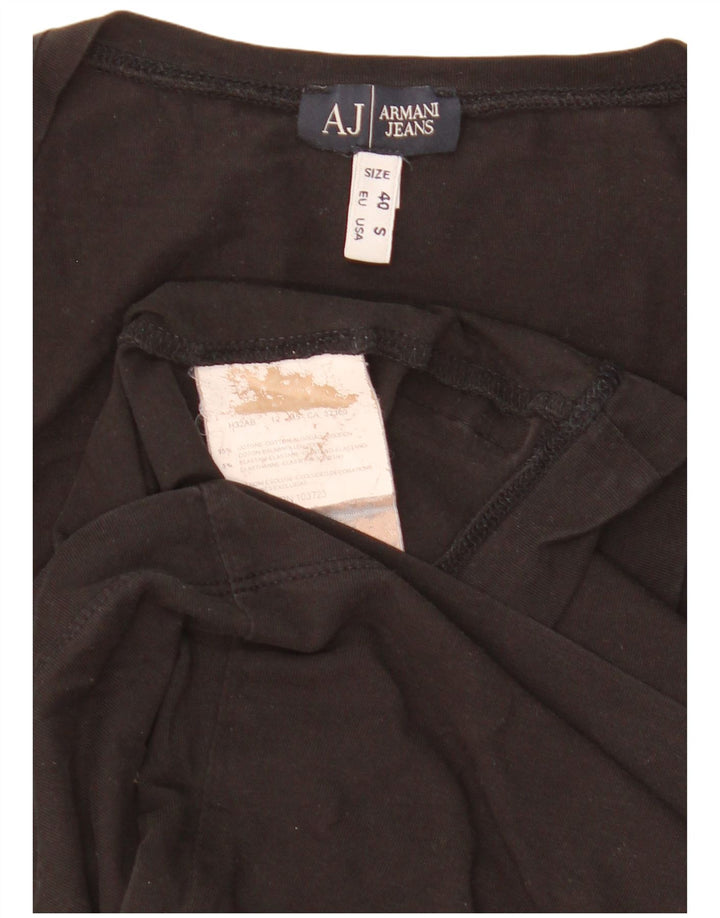 T-shirt damski Armani Top UK 10, mały, czarny, bawełniany