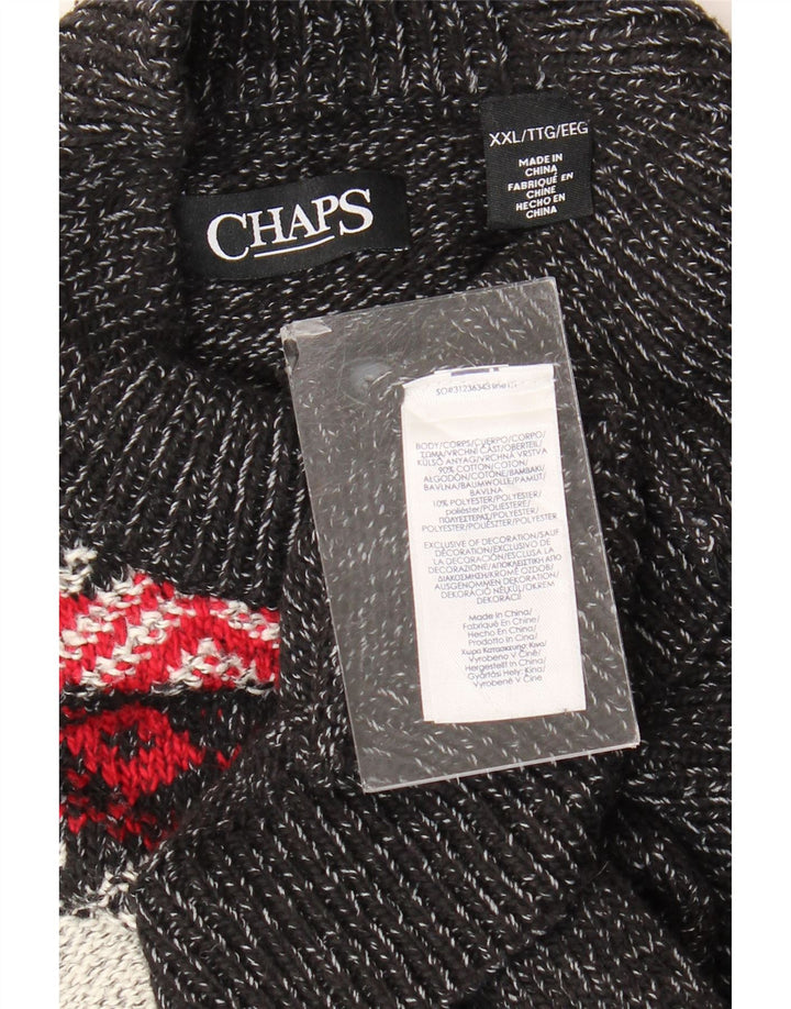 Męski sweter zapinany na guziki CHAPS 2XL, szary, bawełniany Fair Isle