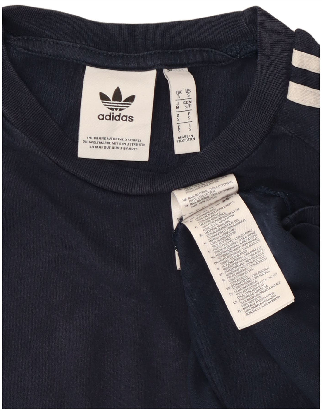 Adidas Męski T-Shirt Top Mały Granatowy Bawełniany