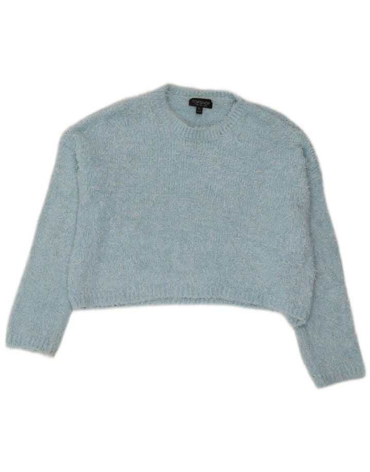 Topshop damski sweter z okrągłym dekoltem, UK 12, średni niebieski poliester