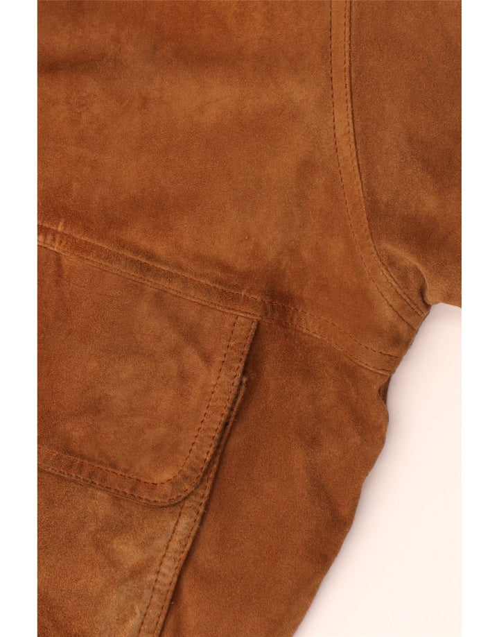 Vintage męska zamszowa kurtka bomber IT 58 4XL brązowa skóra
