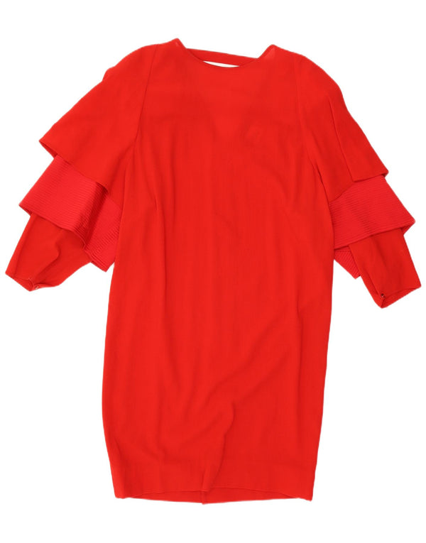 Fendi damska sukienka typu shift z długim rękawem UK 18 XL czerwona wełna