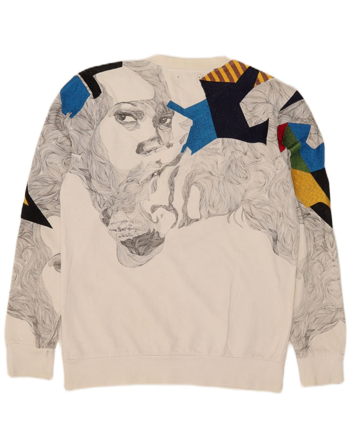 Męski sweter z grafiką Zara, duży, biały