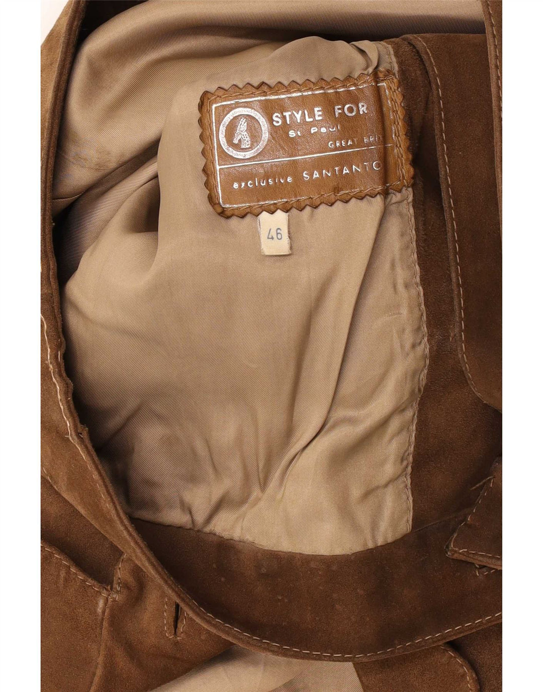 Męska kurtka zamszowa vintage IT 46 Small Brown