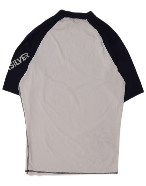 Męska koszulka z grafiką Quiksilver Top 2XL Biały poliamid z blokami kolorów