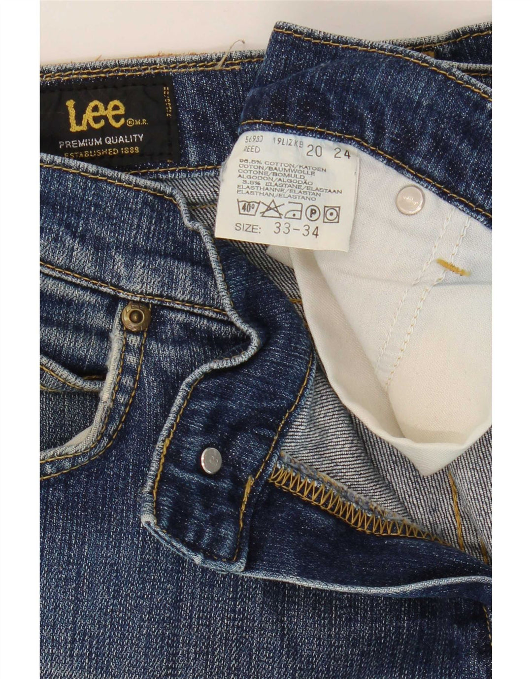 Damskie dżinsy Lee REED Bootcut W33 L34, niebieska bawełna