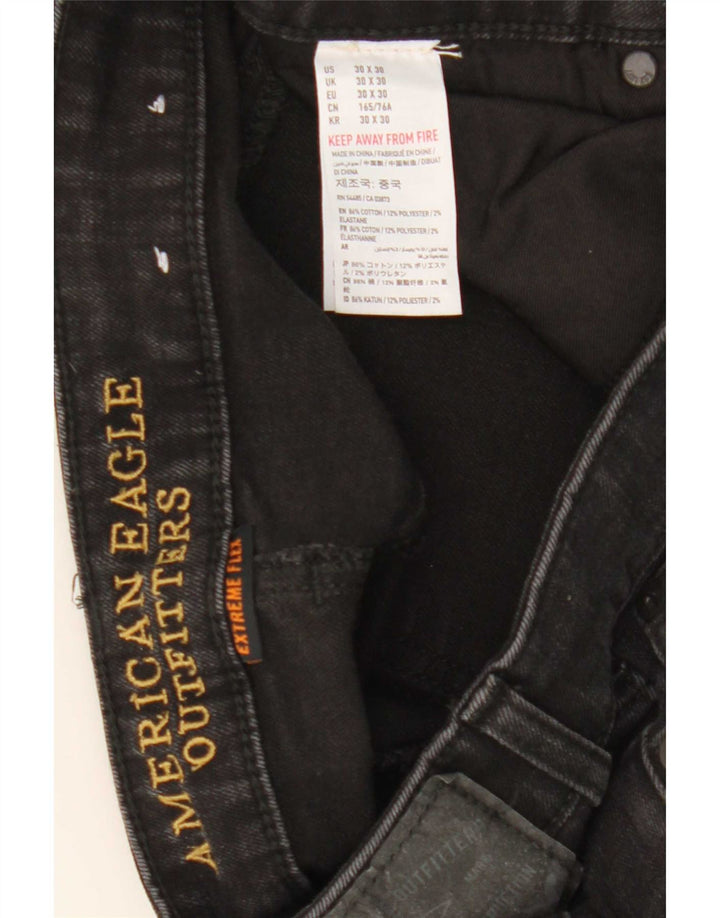 Damskie jeansy skinny American Eagle W30 L30 Czarne bawełniane