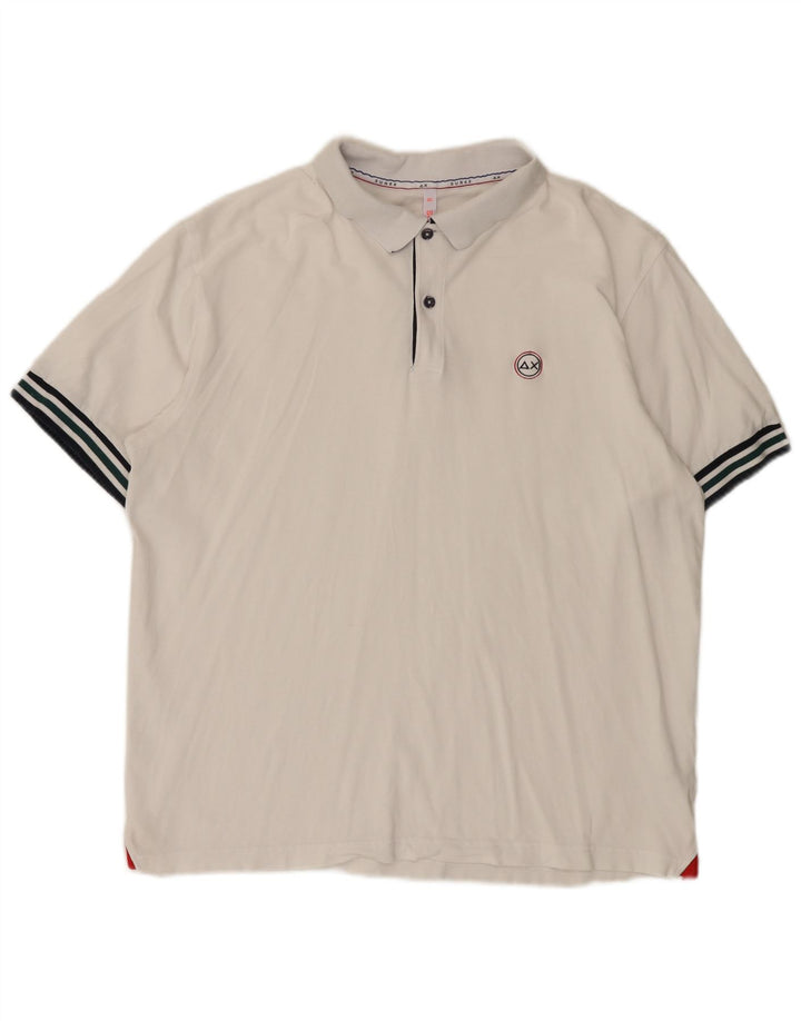 Męska koszulka polo Sun68 3XL, biała bawełna