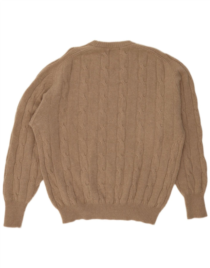 Męski sweter z okrągłym dekoltem PETER SCOTT 2XL w kolorze beżowym